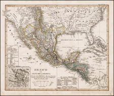 Texas, Southwest, Rocky Mountains, Mexico and California Map By Adolf Stieler