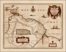 South America and Brazil Map By Willem Janszoon Blaeu