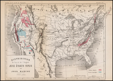 United States, Southwest and California Map By Jules Marcou