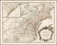 New England, Mid-Atlantic and Southeast Map By Didier Robert de Vaugondy