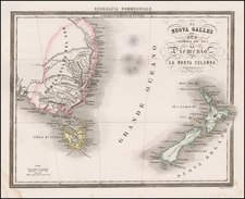 Australia and New Zealand Map By Francesco Marmocchi