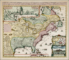 United States, Mid-Atlantic, South, Southeast, Midwest, Plains, North America and Canada Map By Henri Chatelain