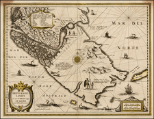 Polar Maps and South America Map By Jodocus Hondius