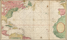 Atlantic Ocean, United States, New England, Mid-Atlantic, Southeast, North America, Caribbean and Canada Map By Gerard Van Keulen