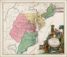 Mid-Atlantic and Southeast Map By Johann Baptist Homann