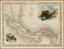 Central America Map By John Tallis