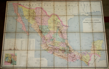 Texas, Southwest, Mexico and Baja California Map By Juan Valdes y Cueva