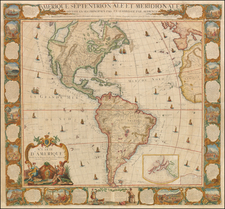 Western Hemisphere, Alaska, North America, South America and America Map By Louis Charles Desnos