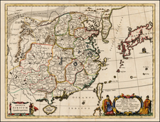 China, Japan, Korea, India, Southeast Asia, Philippines, Other Islands and Central Asia & Caucasus Map By Athanasius Kircher