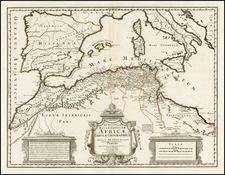 Spain, Mediterranean and North Africa Map By Philippe Buache