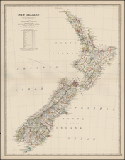 New Zealand Map By W. & A.K. Johnston