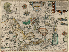 China, Japan, Korea, Southeast Asia and Philippines Map By Jan Huygen Van Linschoten / John Wolfe