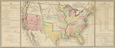 United States, Texas and California Map By E. Gilman