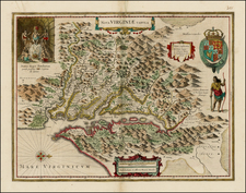 Mid-Atlantic and Southeast Map By Henricus Hondius