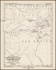 Southwest, Arizona, New Mexico and Rocky Mountains Map By Augustus Herman Petermann