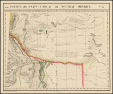 Texas, Plains, Southwest and Rocky Mountains Map By Philippe Marie Vandermaelen