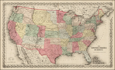 United States, Southwest and Rocky Mountains Map By Joseph Hutchins Colton