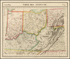 Mid-Atlantic, South, Southeast and Midwest Map By Philippe Marie Vandermaelen