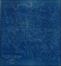 Southwest and Arizona Map By Santa Fe Railroad