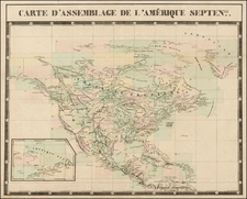 Carte D'Assemblage De L'Amerique Septentrionale By Philippe Marie Vandermaelen