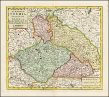 Poland and Czech Republic & Slovakia Map By Issac Tirion