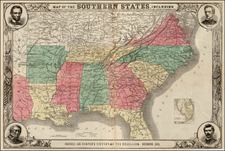United States, South, Southeast and Texas Map By Harper