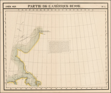 Polar Maps and Alaska Map By Philippe Marie Vandermaelen