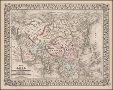 Asia and Asia Map By Samuel Augustus Mitchell Jr.