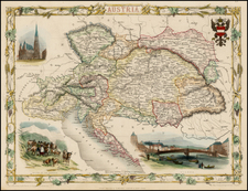 Austria Map By John Tallis