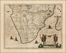 South Africa and African Islands, including Madagascar Map By Willem Janszoon Blaeu