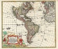 World, Western Hemisphere, South America and America Map By Homann Heirs