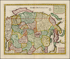 China, Central Asia & Caucasus and Russia in Asia Map By Isaak Tirion