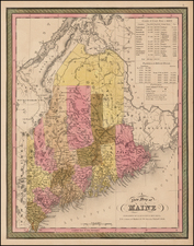New England Map By Samuel Augustus Mitchell