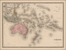 Southeast Asia, Philippines, Australia & Oceania, Pacific, Australia and Oceania Map By J. Andriveau-Goujon