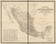 Mexico and Baja California Map By Olegario Molina