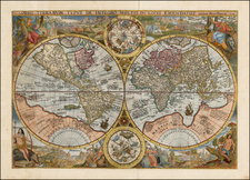 World, World, Celestial Maps and Curiosities Map By Petrus Plancius