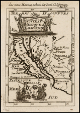 Mexico, Baja California and California Map By Alain Manesson Mallet