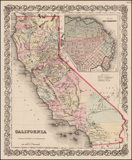 California Map By Joseph Hutchins Colton