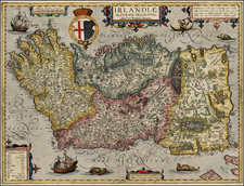 British Isles, Ireland and Balearic Islands Map By Abraham Ortelius / Johannes Baptista Vrients