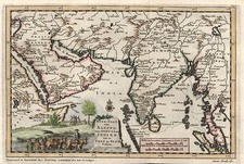 Asia, India, Southeast Asia and Middle East Map By Pieter van der Aa