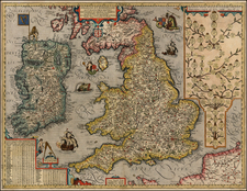 British Isles Map By Abraham Ortelius / Johannes Baptista Vrients