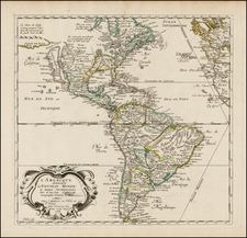 South America and America Map By Pierre Du Val