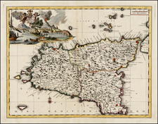 Italy and Balearic Islands Map By Giambattista Albrizzi