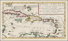 Caribbean Map By Vincenzo Maria Coronelli