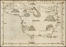 South America and Brazil Map By Girolamo Ruscelli