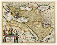 Turkey, Mediterranean, Middle East and Turkey & Asia Minor Map By Matthaus Merian