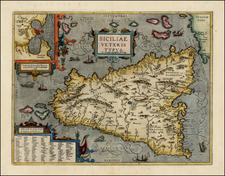 Italy and Balearic Islands Map By Abraham Ortelius