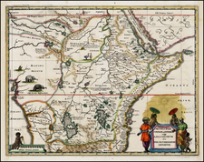 Africa, East Africa and West Africa Map By Matthaeus Merian