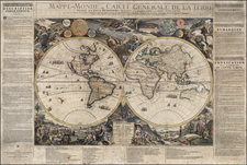 World, World, Celestial Maps and Curiosities Map By Nicolas de Fer