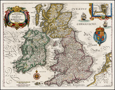 British Isles Map By Matthaus Merian